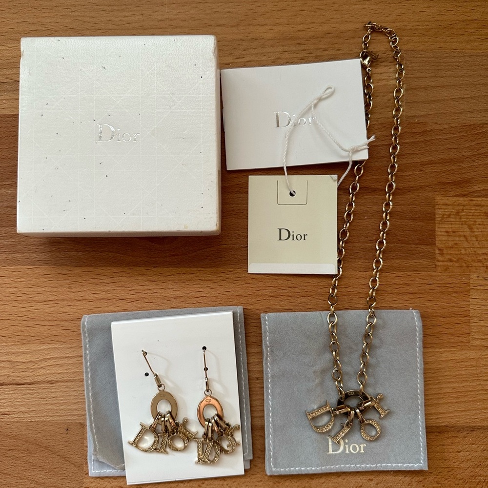 Christian Dior Necklace and Earrings set with box